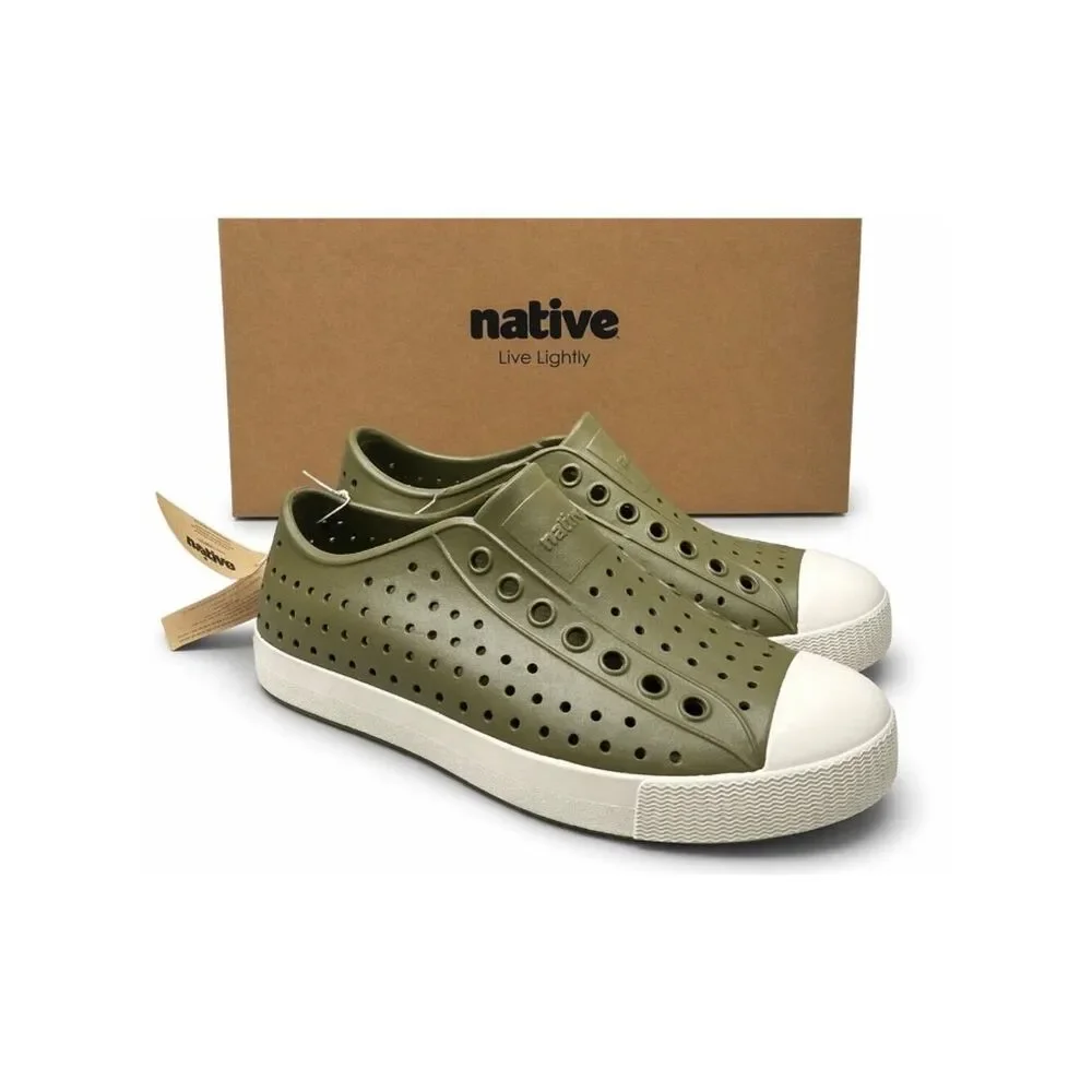 Native Jefferson Slip-On Water Shoes Rookie Green Lightweight Mens 9 Womens 11